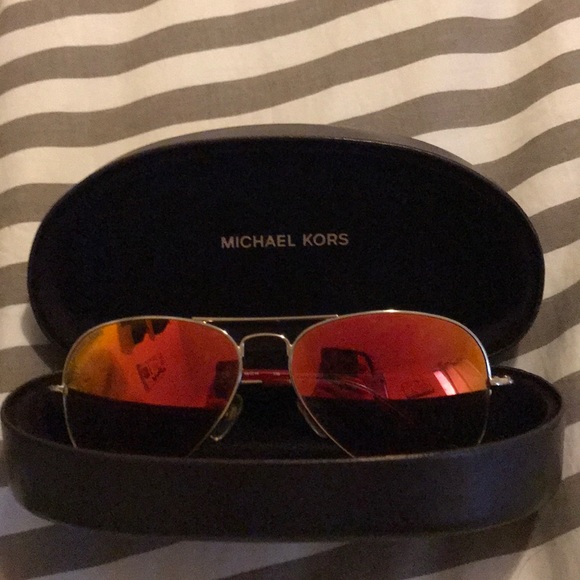 michael kors mirrored aviator sunglasses